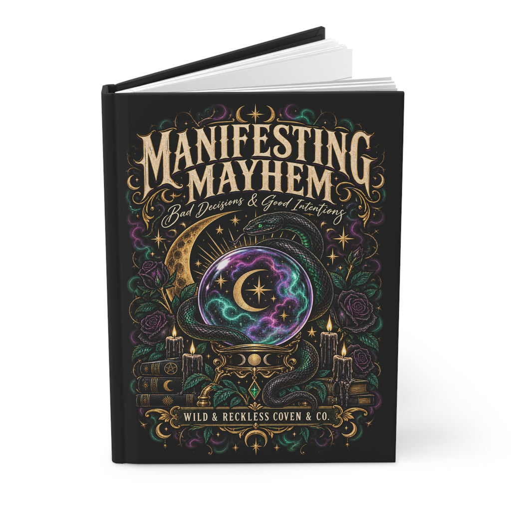 Manifesting Mayhem Hardcover Journal — Lined Magical Witchcraft Notebook